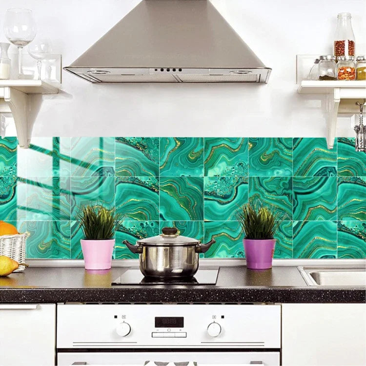 PVC Crystal Covered Film Geometric Pattern Tile Wall Sticker, 20 PCS 20cm