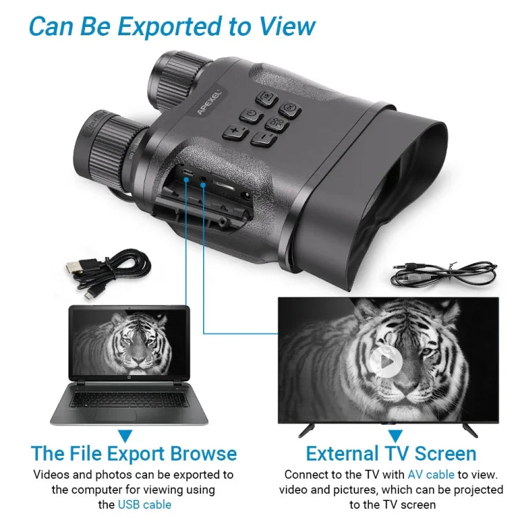 APEXEL Night Vision Binoculars With Video Recording HD Infrared Telescope For Hunting, APL-NV008