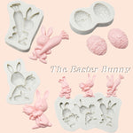 2 PCS Chocolate Baking Clay Silicone Mold, Specification: Three Rabbits, Three Rabbits, Double Egg, Carrot Rabbit, Bouquet Bunny