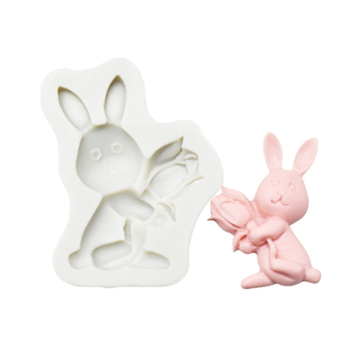 2 PCS Chocolate Baking Clay Silicone Mold, Specification: Three Rabbits, Three Rabbits, Double Egg, Carrot Rabbit, Bouquet Bunny