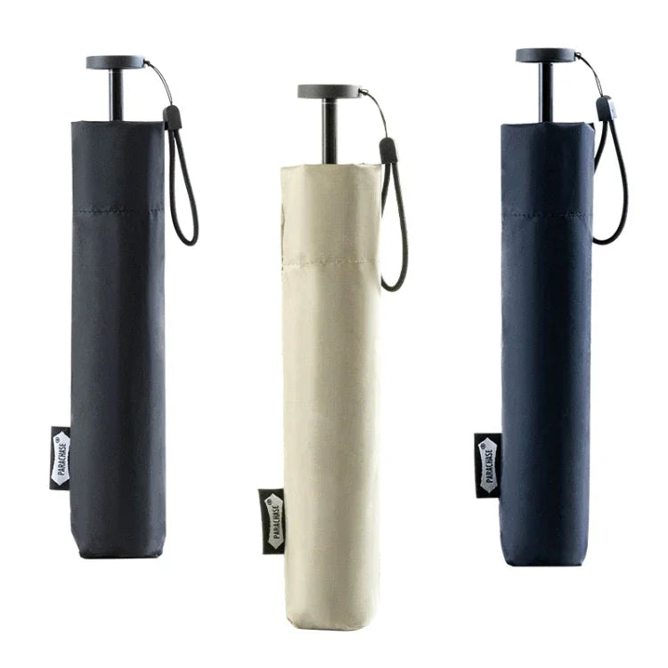 PARACHASE Carbon Fiber Light Portable Small Clever Black Glue Sunscreen Anti-UV Sun Umbrella, Black, Navy, Khaki