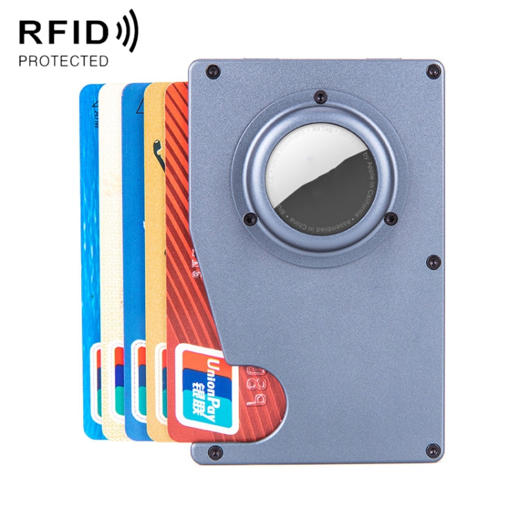 Tracker Card Holder Anti Loss RFID Wallet Card Holder for AirTag 2nd Gen / AirTag 1st Gen, Blue, Black, Grey, Silver