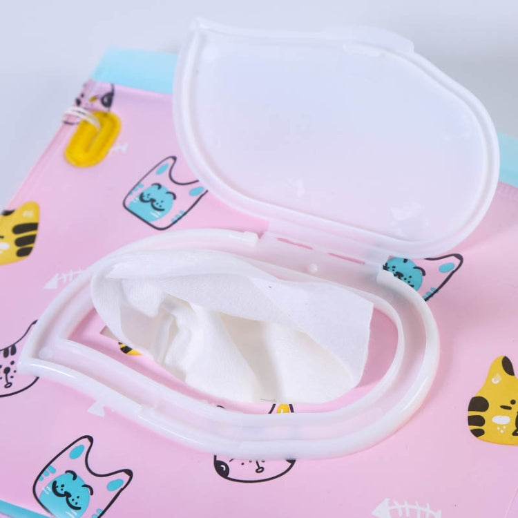 Baby EVA Wet Wipes Bag Flip Removable Paper Towel Cosmetic Cotton Bag, Black Stars, Yellow Butterfly, Kitten, Black Butterfly, Flowers