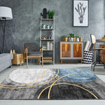 Modern Abstract Geometric Living Room Rug Coffee Table Cushion, 50x80cm, 60x90cm