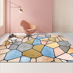 Modern Abstract Geometric Living Room Rug Coffee Table Cushion, 140x200cm