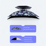 Double-layer Fishing Umbrella Hat Outdoor Sunscreen And Rainproof Folding Umbrella Hat, 95 Blue (Elastic Band), 95 Silver (Elastic Band), 95 Blue (Rubber Sleeve), 95 Silver (Rubber Sleeve), 80 Blue, 80 Camellia, 95 Blue Vinyl (Rubber Sleeve)