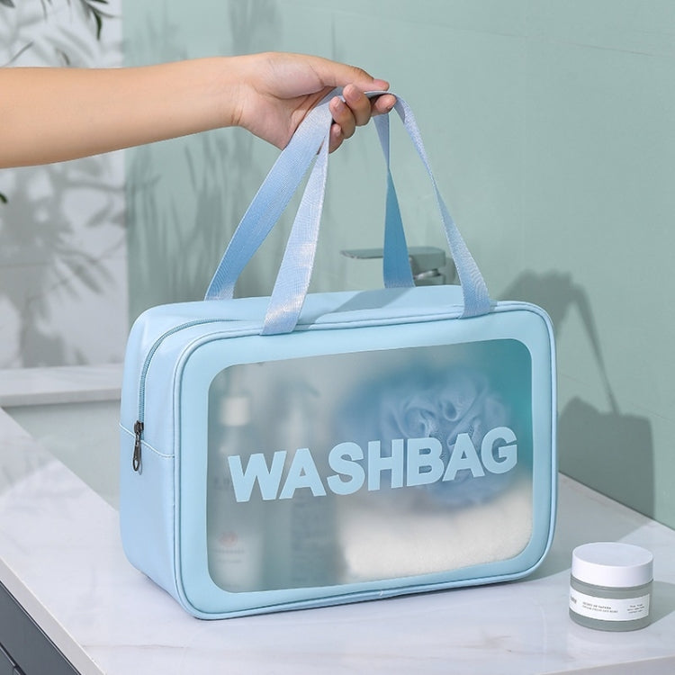 2 PCS Frosted Translucent Waterproof Storage Bag Cosmetic Bag Swimming Bag Wash Bag, Black M, Black M 2 Handles, Black L, Pink S, Pink M, Pink M 2 Handles, Pink L, White S, White M, White M 2 Handles, White L, Blue S, Blue M, Blue M 2 Handles, Blue L