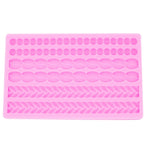 Pearl Twist Braided Fondant Cake Silicone Mold, Pink, Grey