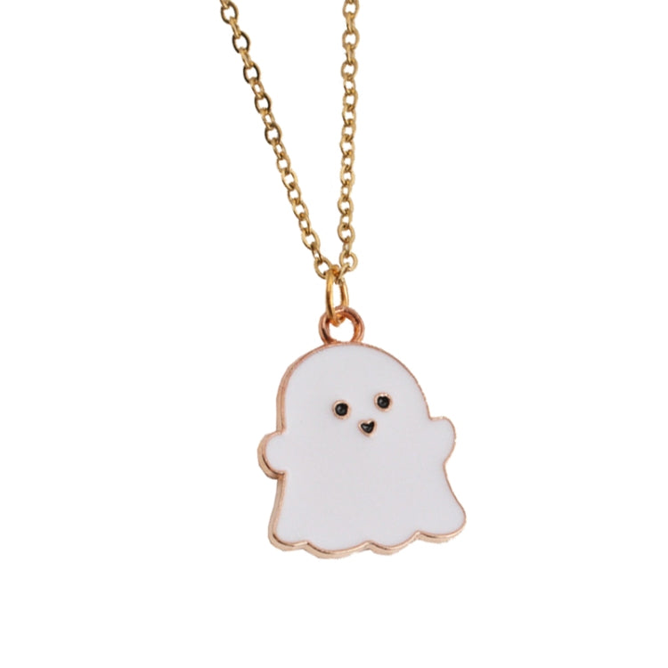 Halloween Jewelry Alloy Ghost Earrings Necklace, Ghost White, Ghost Black