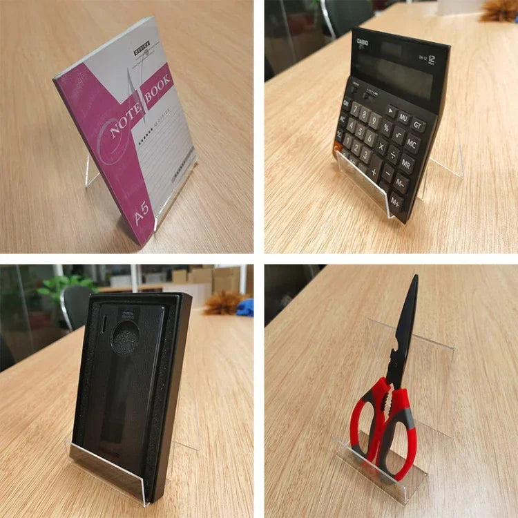 2 PCS Acrylic Display Stand Transparent Book Shelf Photo Frame Holder, 100 x 115 x 145mm
