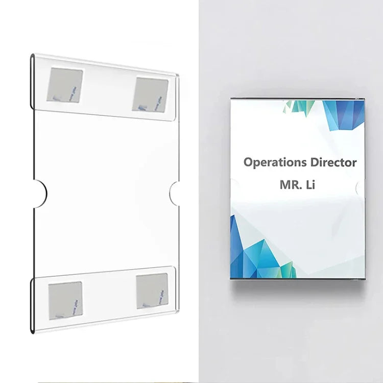 2 PCS 4x6 Inch Wall Mounted Acrylic Signage Bracket Wall Photo Frame, Wall Photo Frame