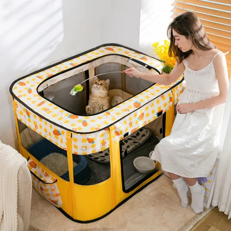 Rectangular Foldable Pet Fence Dog and Cat Litter Pet Delivery Room, M, XL