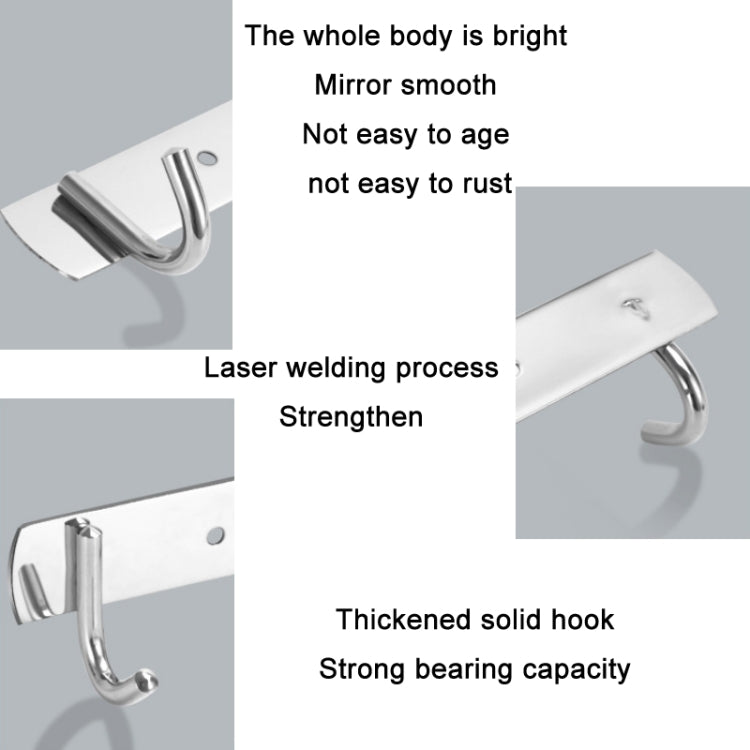 304 Stainless Steel No Punching Door Rear Coat Hook, 3 Hooks, 4 Hooks, 6 Hooks, 7 Hooks, 8 Hooks, 201 Butterfly Hook