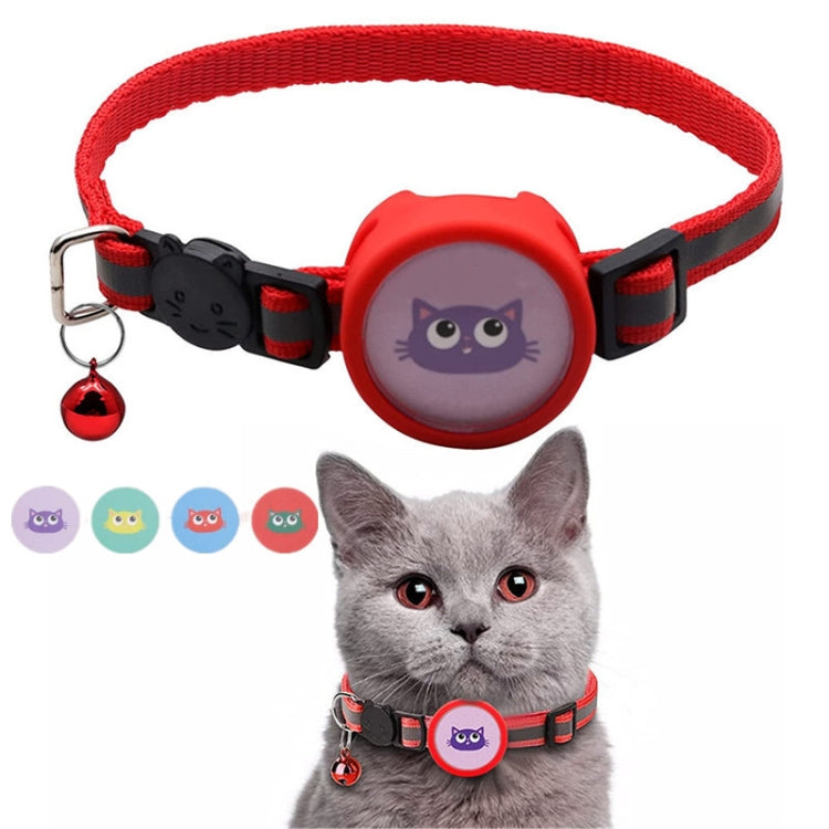 Pet Reflective Collar with Bell for AirTag 2nd Gen / AirTag 1st Gen, Red, Purple, Black, Pink