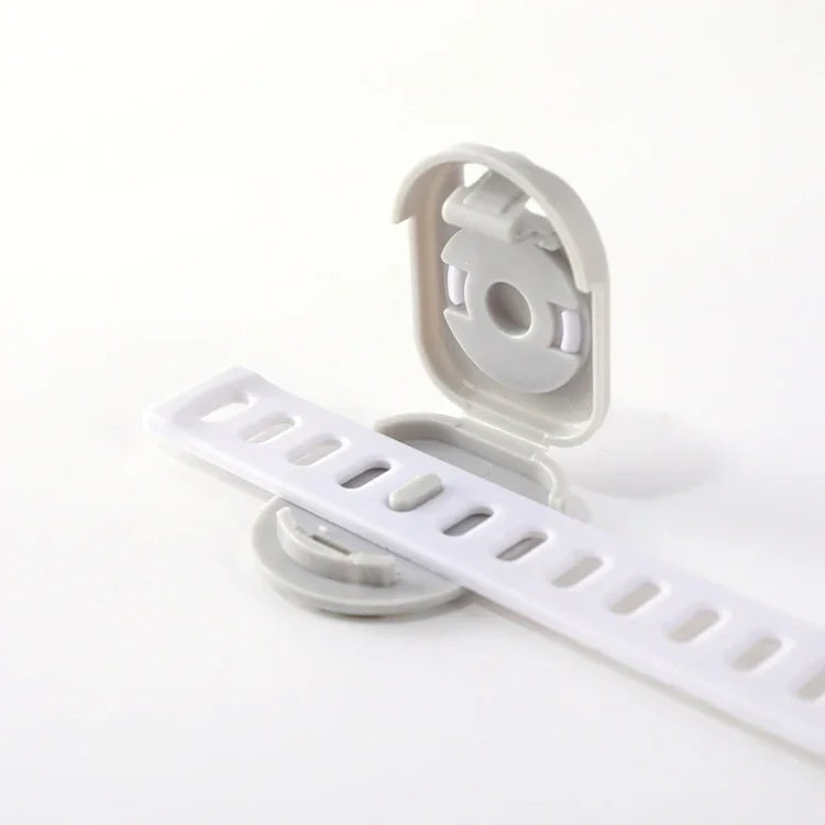 10 PCS Children Household Anti-opening Drawer Door Safety Lock, Long White Gray