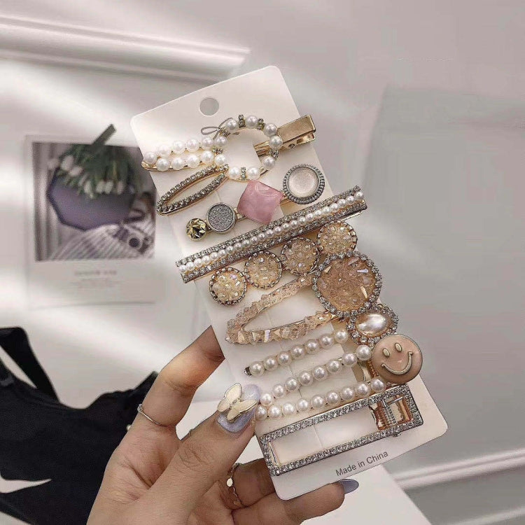 Alloy Colorful Hairpin Headgear Pearl Rhinestone Clip Set, 8PCS/Set Heavy Work, 8PCS/Set Cherry, 8PCS/Set Pink Cherry, 8PCS/Set Starfish, 7PCS/Set Mermaid, 4PCS/Set Light Blue, 6PCS/Set Purple, 7PCS/Set Yellow Heart, 7PCS/Set Diamond Hand              ...