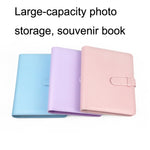 CAIUL 3 Inch PU Leather Photo Album Photo Collection Commemorative Book, Cherry Pink, Clove Purple, Qingkong Blue