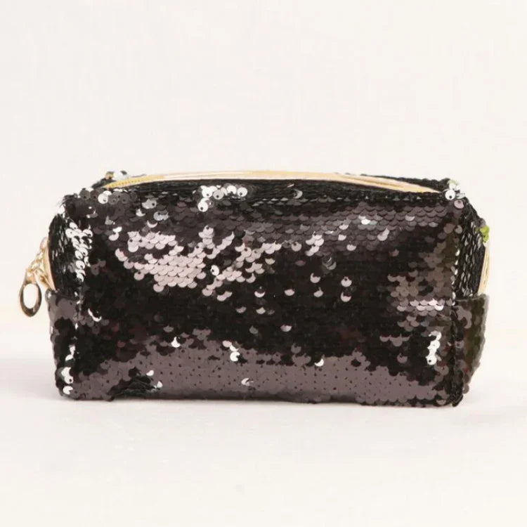 Travel Portable Sequined Anise Cosmetics Tote Storage Bag, Red, Black, Pink, Rose Red, Royal Blue, Gold, Rose Gold