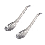 2 PCS 304 Stainless Steel Small Caviar Colander Molecular Cooking Spoon, True Color, Golden, Rose Gold, Colored, Black