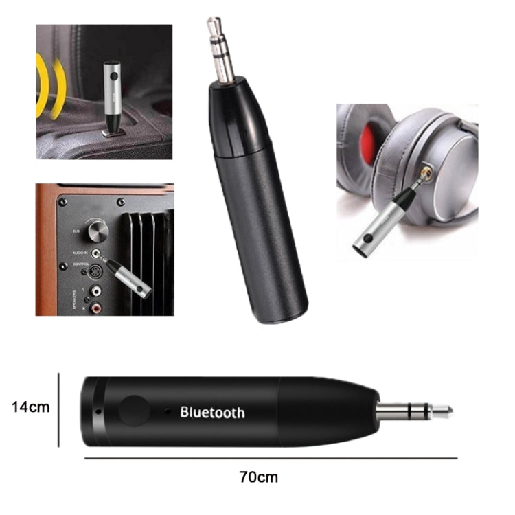 011 Bluetooth 5.0 AUX Audio Receiver 3.5mm Car Stereo Audio Adapter, 011 Black