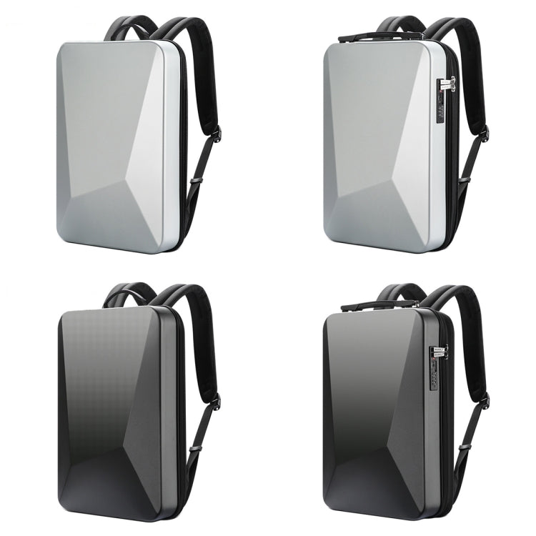 Bopai 61-93318A Hard Shell Waterproof and Expandable Backpack with USB Charging Hole, Spec:, Regular (Silver), Password (Silver), Regular (Black), Password (Black)