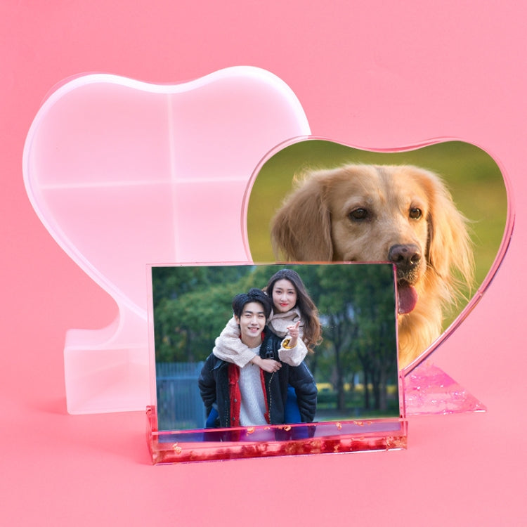 Heart-shaped Square Photo Frame Display DIY Silicone Mould, Spec:, S (Rectangle), S (Heart-shaped), L (Heart-shaped), L (Square), Vertical Rectangle