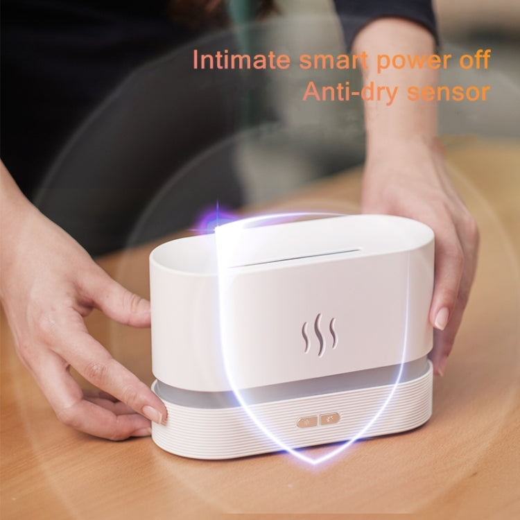 7 Color Flame Aromatherapy Machine Home Office Desk Air Humidifier, 7 Color(Black), 7 Color (White)