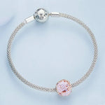 BSC644 S925 Silver Purple Rose Beads Electroplating Hollow DIY Bead Accessories, BSC644