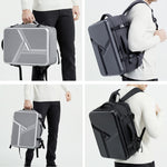 Large-capacity Waterproof Expandable Hard Shell Backpack with USB Charging Hole, 161 Light Grey, 161 Black, 161 Dark Gray, 162 Black, 162 Deep Gray, 162 Light Gray