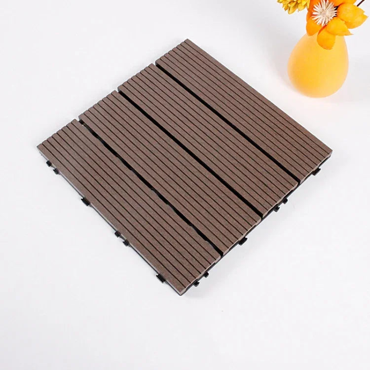 Outdoor Plastic Wood Waterproof Anti-corrosion Splicing Floor, Coffee, Grey, Apricot Yellow, Tea Color, Rosewood, Black