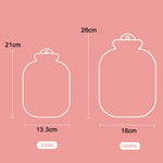 Cartoon Plush Portable Water Jection Mini Hot Water Bag, 500ML Pink, 500ML Blue, 1000ML Blue, 1000ML Green, 1000ML Mint Green, 1000ML Insert Yellow, 1000ML Insert Green