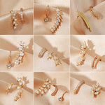 Simple Small Drilling Lug Clip Geometric Zircon Earrings, DZ-523, DZ-522, DZ-520, DZ-519, DZ-518, DZ-517, DZ-516, DZ-515, DZ-514, DZ-513, DZ-512, DZ-510, DZ-509