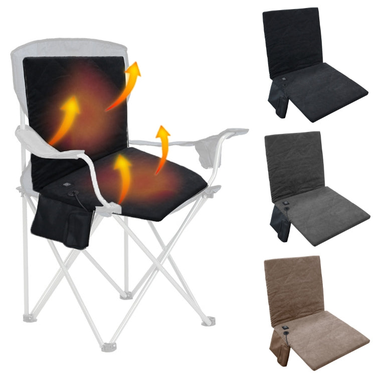 Outdoor Winter Camping Warm USB Heating Cushions With Backrest, With Backrest Black, With Backrest Gray