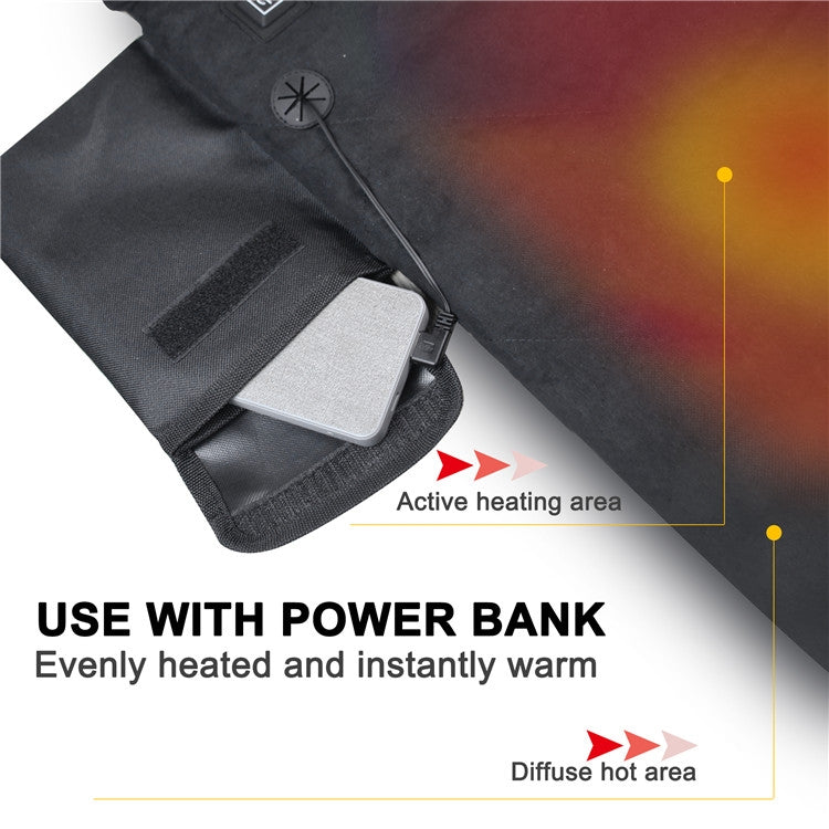 Outdoor Winter Camping Warm USB Heating Cushions With Backrest, With Backrest Black, With Backrest Gray
