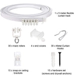 5M Curtain Track Curved Rail Hook Pulley Mounting Code Screw Expansion Plug, 5m