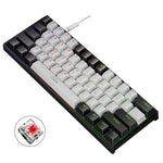 LEAVEN K620 61 Keys Hot Plug-in Glowing Game Wired Mechanical Keyboard, Cable Length: 1.8m, Black Green Shaft, White Green Shaft, Blue Green Shaft, Pink Green Shaft, White Black Red Shaft, Black White Green Shaft, White Black Green Shaft               ...