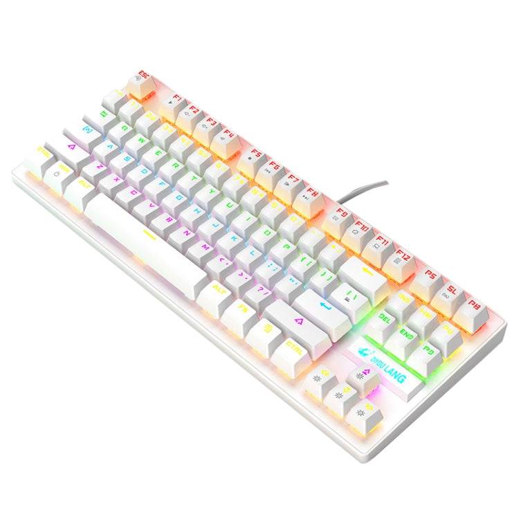 ZIYOULANG K2 87 Keys Office Laptop Punk Glowing Mechanical Wired Keyboard, Cable Length: 1.5m, K2 White, K2 Pink, K2 Blue, K2 Black