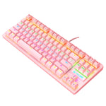 ZIYOULANG K2 87 Keys Office Laptop Punk Glowing Mechanical Wired Keyboard, Cable Length: 1.5m, K2 White, K2 Pink, K2 Blue, K2 Black