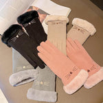 A56 Keep Warm Touch Screen Plus Velvet Thick Anti-Cold Riding Gloves, A56 Black, A56 Pink, A56 Gray