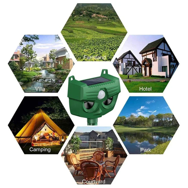 RC-543 Outdoor Solar Dog Repellent Infrared Ultrasonic Animal Bird Repellers, RC-543