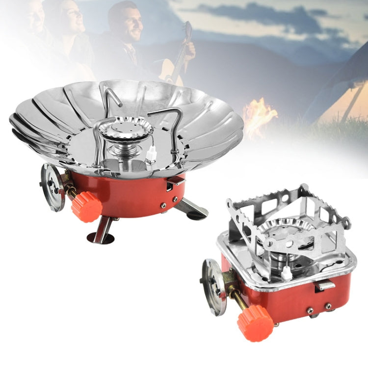 Outdoor Camping Mountaineering Portable Mini Gas Stove, Style:, Square (Regular Model), Square (Buckle Model), Square (Threaded Interface), Lotus (Regular Model), Lotus (Buckle Model), Lotus (Threaded Interface)