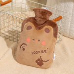ZS103 Cartoon Plush Water-filled Hot Water Bags Explosion-proof Leak-proof Warming Water Bottle, Spec:, Pink Lucky Rabbit, Beige Lucky Rabbit, Brown Bear, Khaki Bear, Purple Duck, Pink Rabbit, Deep Blue Duck, Ink Green Duck, Intervened Pink