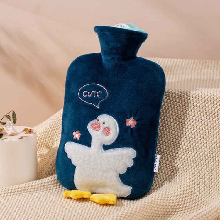 ZS103 Cartoon Plush Water-filled Hot Water Bags Explosion-proof Leak-proof Warming Water Bottle, Spec:, Pink Lucky Rabbit, Beige Lucky Rabbit, Brown Bear, Khaki Bear, Purple Duck, Pink Rabbit, Deep Blue Duck, Ink Green Duck, Intervened Pink