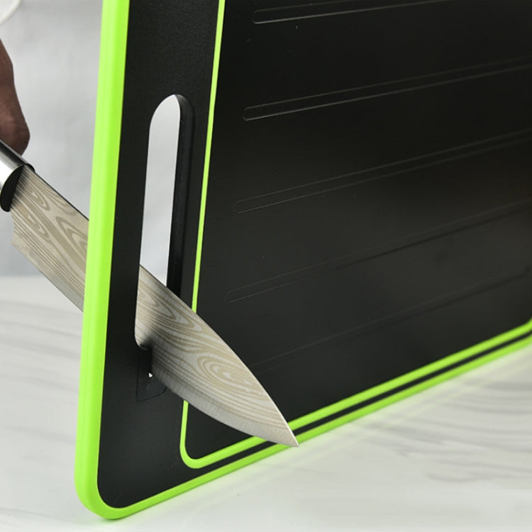 Multi-Functional Double-Sided Cutting Board Grinding Garlic With Knife Grinder, Black, Grey