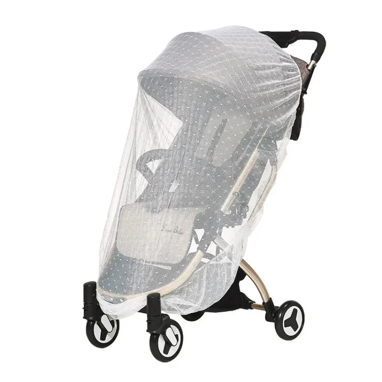 Full Cover Folding Mosquito Net Plus Encrypted Stroller Mosquito Net, 2pcs White