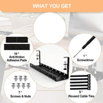 Stretchable Under Desk Cable Management Tray Carbon Steel Cable Organizer Cable Storage Rack, Stretchable Black, Stretchable 30.5-55CM