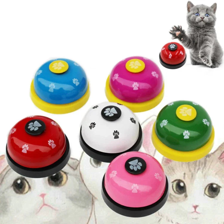 Pet Toy Training Called Dinner Small Bell Footprint Ring Dog Toys, 3pcs Pet Bell Yellow, 3pcs Pet Bell Red, 3pcs Pet Bell Pink, 3pcs Pet Bell White, 3pcs Pet Bell Royal Blue