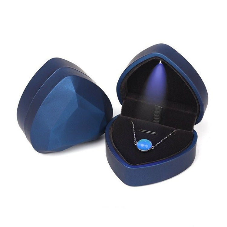 017015-20 Heart-shaped LED Light Ring Necklace Storage Box without Jewelry, Spec:, Pendant(White), Pendant(Red), Pendant(Gold), Pendant(Blue), Pendant(Black), Ring(White), Pendant(Pink), Ring(Red), Ring(Gold), Ring(Blue), Ring(Black), Ring(Pink)