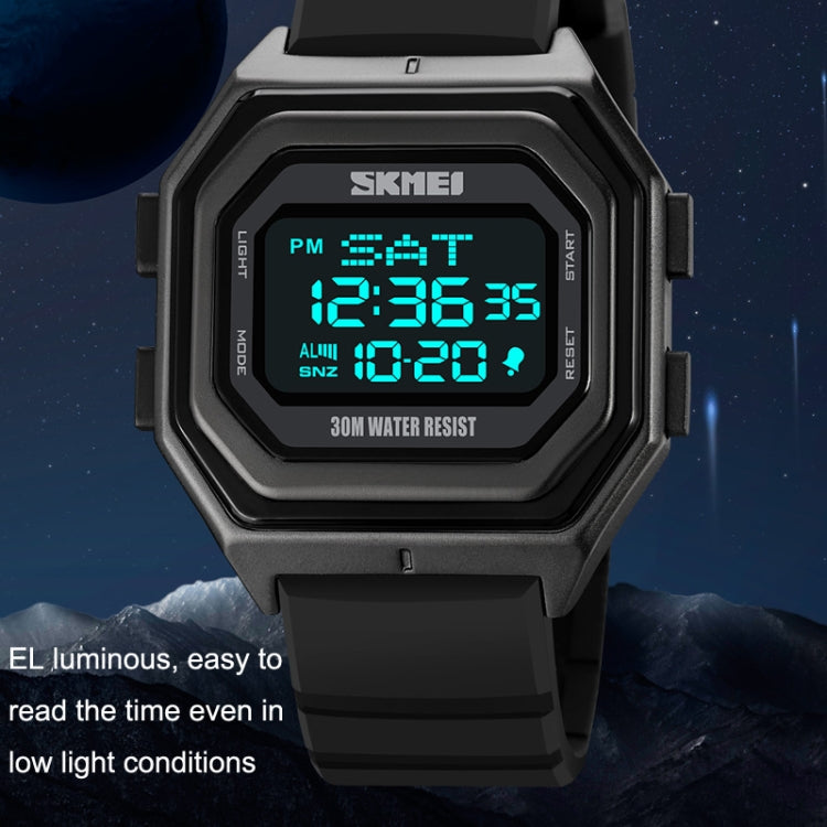 SKMEI 1875 Men Outdoor Electronic Watch Timing Multi-Functional Watch, Style:, 1875 Steel Band Black Machine, 1875 Silicone Band White Machine, 1875 Silicone Band Black Machine, 1875 Steel Band White Machine