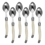 Stainless Steel Knife Fork Spoon Set Plastic Handle Western Tableware, 6 Forks, 6 Spoons, 6 Tea Spoons